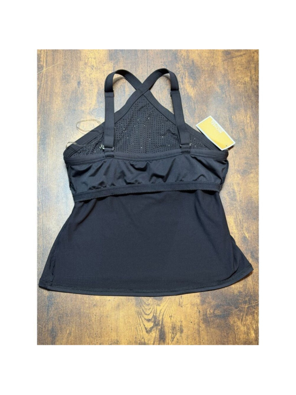 ✨ Michael Michael Kors Black Studded Tankini Swim Top Size M NWT Luxe Swimwear ✨ - Picture 5 of 13